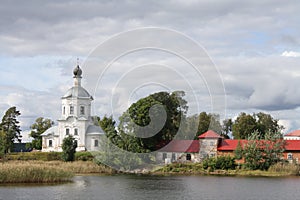 Stolobny island, Nilov Monastery, Seliger lake in Russia