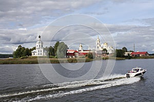 Stolobny island, Nilov Monastery, Seliger lake in Russia