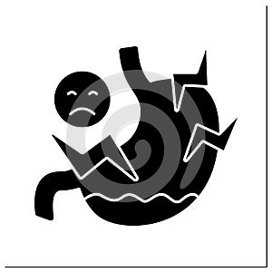 Stomach ache glyph icon