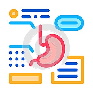 Stomach analysis icon vector outline illustration