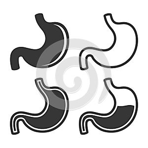 Stomach Icon Set on White Background. Vector