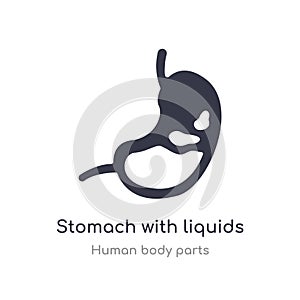 stomach with liquids outline icon. isolated line vector illustration from human body parts collection. editable thin stroke
