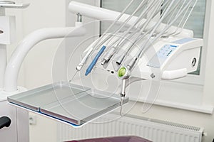 Stomatological equipment in dentistry close up