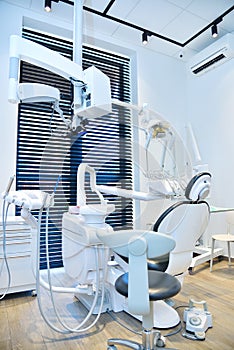 Stomatological office with dental chair and equipment