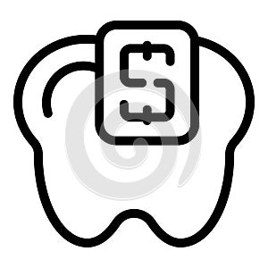 Stomatology cost icon outline vector. Dental care price