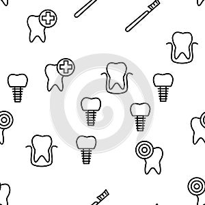 Stomatology And Dentistry Vector Seamless Pattern