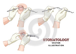 Stomatology vector set. photo