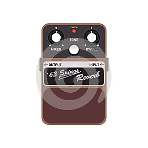 Brown vintage `63 Springs reverb guitar stomp box effect. photo