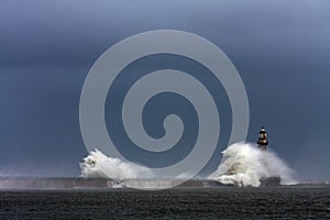 Stomy weather at Roker Lighthouse photo