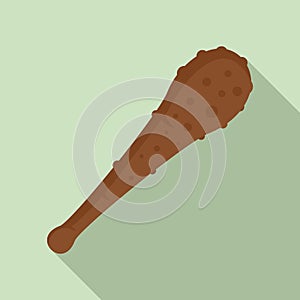 Stone age baton icon, flat style