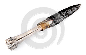 Stone Age Knife on white Background - Obsidian