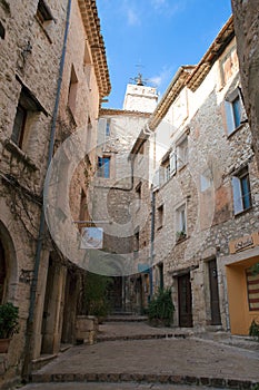 Stone alley in the village of Tourette sur loup on the French Riviera