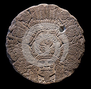 Stone altar disk to Tlaltecuhtli photo