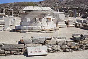 Stone ancient artifacts of greek island Delos