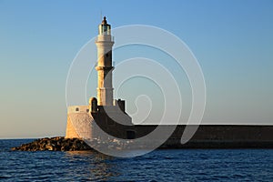 Stone ancient lighthouse closeup