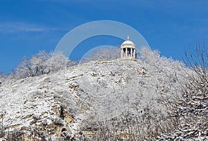 Stone arbor on the rock. Pyatigorsk.