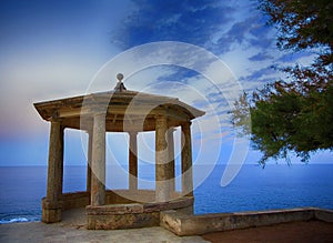 The stone arbour  by the sea