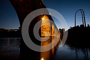 Stone Arch Bridge at Night