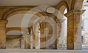Stone arch cloisters: Cambridge University