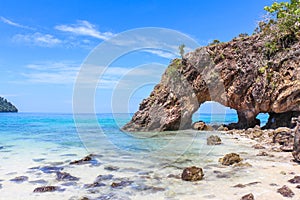 Stone arch at Khai Island, Tarutao National Park, Satun Province, Thailand