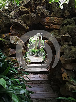 Stone arch in Wuhan botanical garden