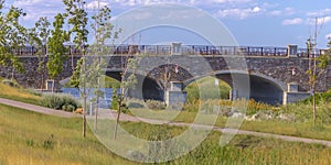 Stone arched bridge at Daybreak Utah