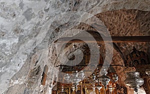 Stone arched chapel ceiling