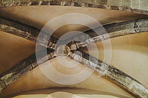 Stone arches in a gothic church