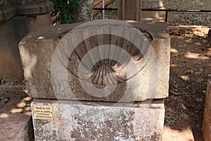 Stone Architectural Member of Niche on Display, Archaeological Museum, Old Goa, India