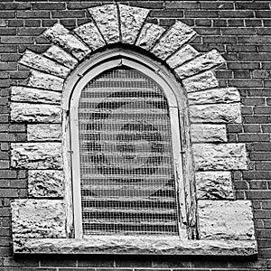 Stone Architecture around Screened Window