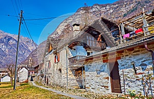 The stone architecture of Frasco, Valle Verzasca, Switzerland photo