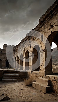 a stone archway with a view of the desert in the background Echoes of Eternity Exploring the Enigma