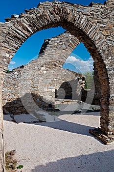 Stone arcs riuns at Graveyard near Lastours