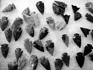 Stone Arrowheads Representing Ancient History