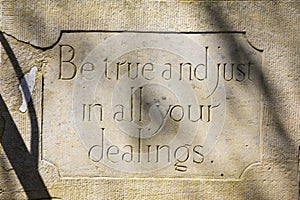 Be True And Just In All Your Dealings photo