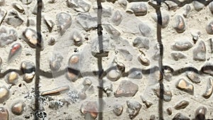 stone background, cage wire texture material architecture construction object, shadow