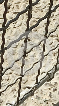 stone background, cage wire texture material architecture construction object, shadow