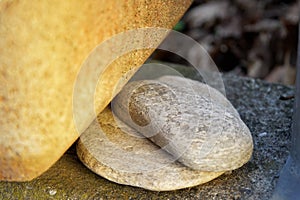 Stone background, Cracked boulders on big pile of rocks