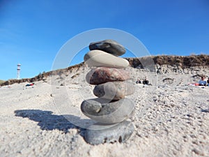 Stone balance on the beach