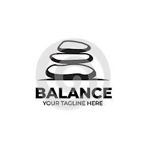 Stone balance logo vector illustration design
