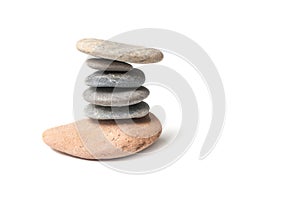 stone balance on white background