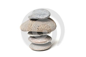 Stone balance on white background