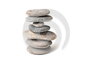 Stone balance on white background