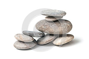 Stone balance on white background