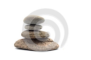 stone balance on white background