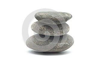 stone balance on white background