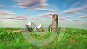 Stone `BALBAL`.3D Render photo