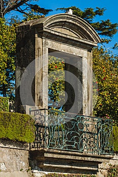 stone balcony in the garden