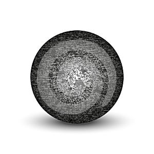 Stone ball with granite texture isolated on white background realistic vector 3d object