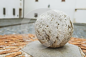 Stone ball in Mantua, Lombardy (Italy)